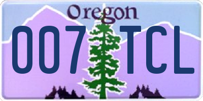 OR license plate 007TCL