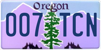 OR license plate 007TCN