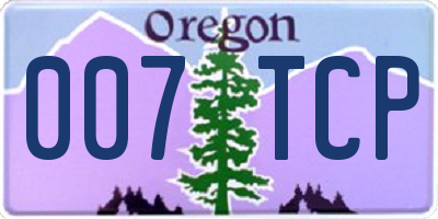 OR license plate 007TCP