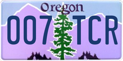 OR license plate 007TCR
