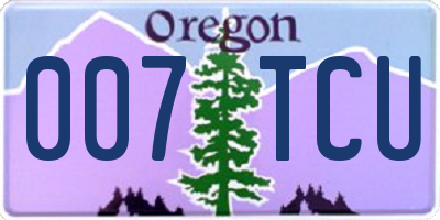 OR license plate 007TCU