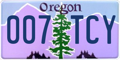 OR license plate 007TCY