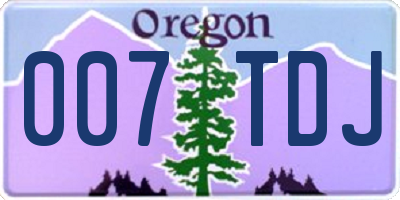 OR license plate 007TDJ