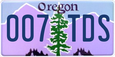OR license plate 007TDS