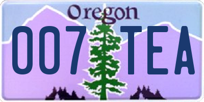 OR license plate 007TEA