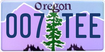 OR license plate 007TEE