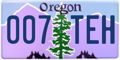OR license plate 007TEH