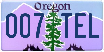 OR license plate 007TEL