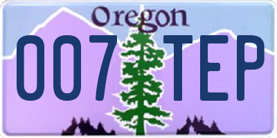 OR license plate 007TEP
