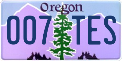 OR license plate 007TES
