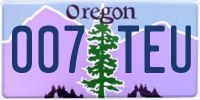 OR license plate 007TEU