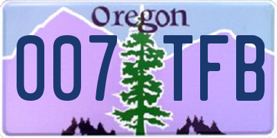 OR license plate 007TFB