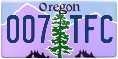 OR license plate 007TFC