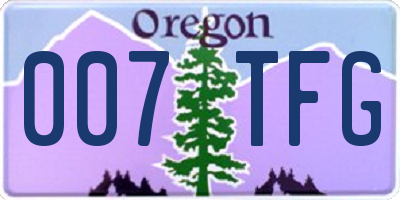OR license plate 007TFG