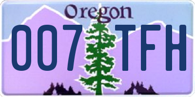 OR license plate 007TFH