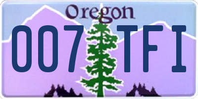 OR license plate 007TFI