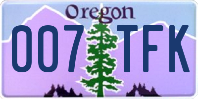 OR license plate 007TFK