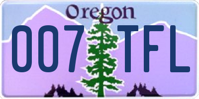 OR license plate 007TFL