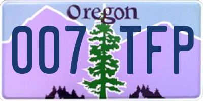 OR license plate 007TFP