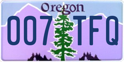 OR license plate 007TFQ
