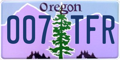 OR license plate 007TFR