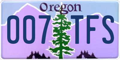 OR license plate 007TFS