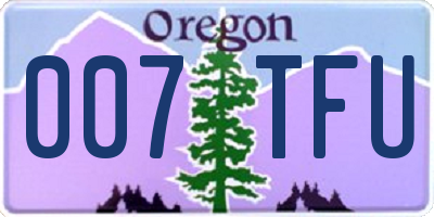 OR license plate 007TFU