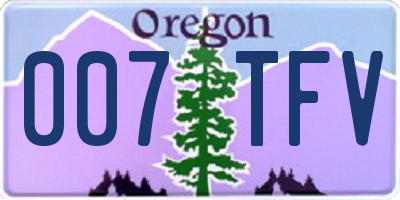 OR license plate 007TFV