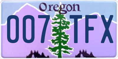 OR license plate 007TFX