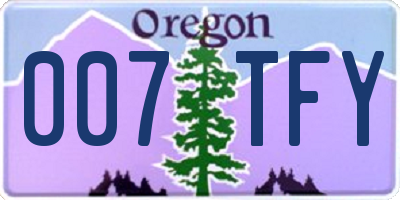 OR license plate 007TFY