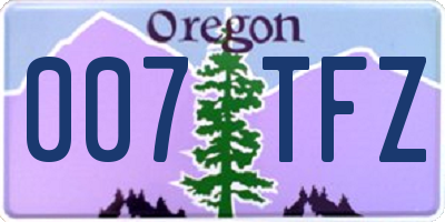 OR license plate 007TFZ