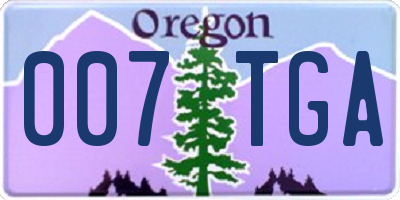 OR license plate 007TGA