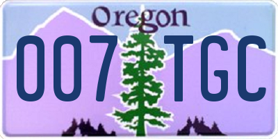 OR license plate 007TGC