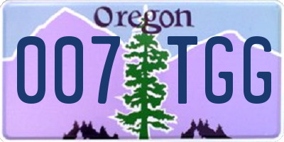 OR license plate 007TGG