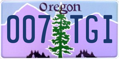 OR license plate 007TGI