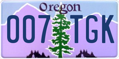 OR license plate 007TGK