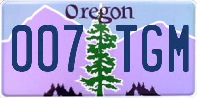 OR license plate 007TGM
