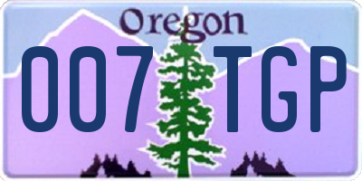 OR license plate 007TGP