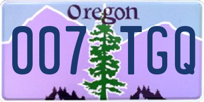 OR license plate 007TGQ