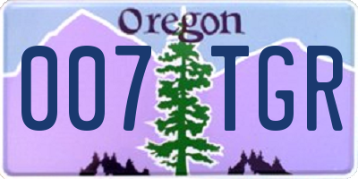 OR license plate 007TGR