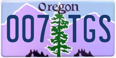 OR license plate 007TGS
