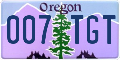 OR license plate 007TGT