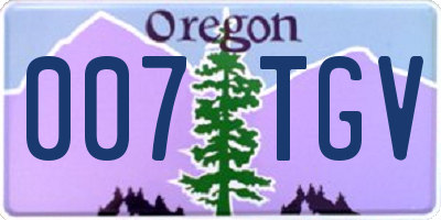 OR license plate 007TGV