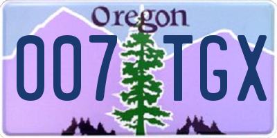 OR license plate 007TGX