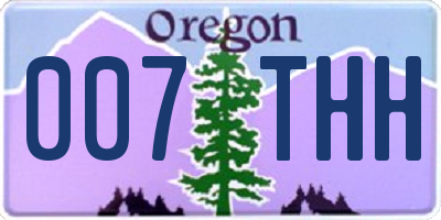 OR license plate 007THH