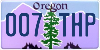 OR license plate 007THP