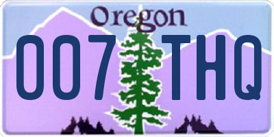 OR license plate 007THQ