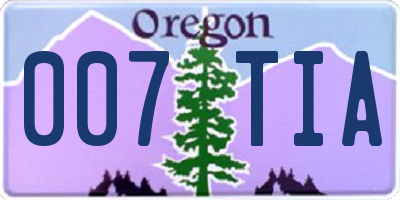 OR license plate 007TIA