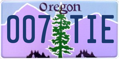 OR license plate 007TIE