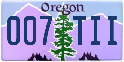OR license plate 007TII